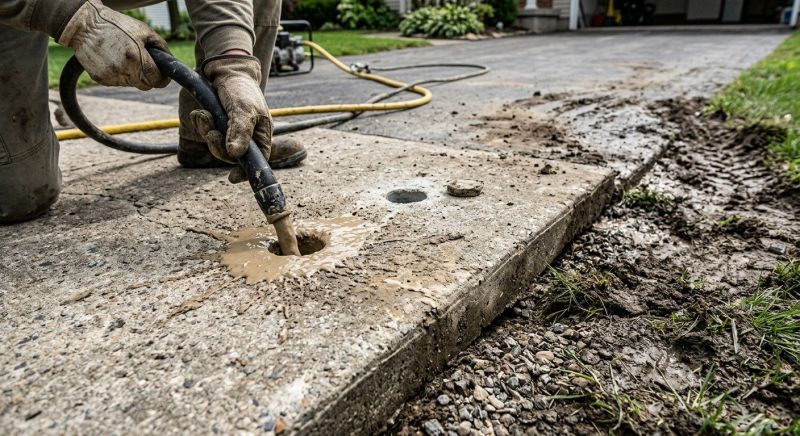 Sunken Driveway Lifting in West Des Moines, IA